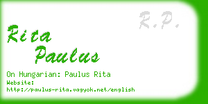 rita paulus business card